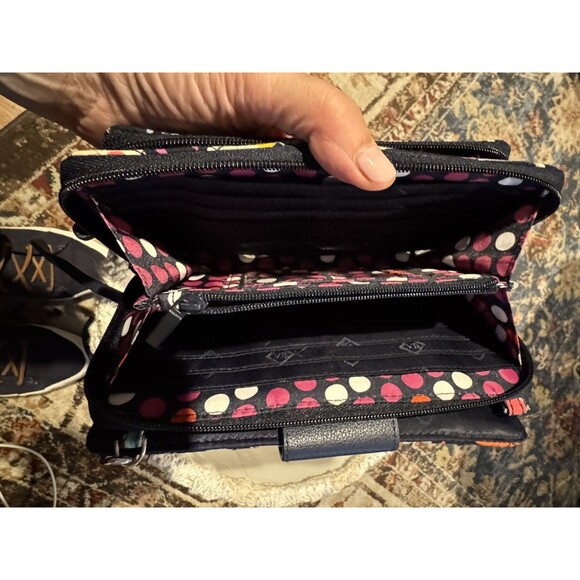 Vera Bradley RFID all in one Crossbody butterfly flutter Zip Snap Adjustable - Picture 7 of 10